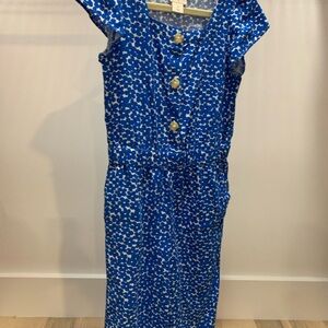 Crewcuts Girls 4T Romper / Jumpsuit Floral Blue and White